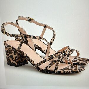 Odette Strappy Sandals in Leopard Suede